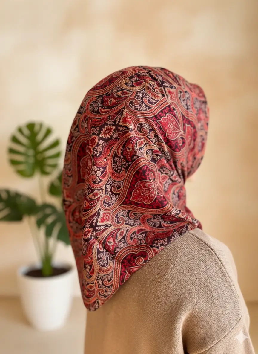 DKE-002 Desenli Koton Eşarp