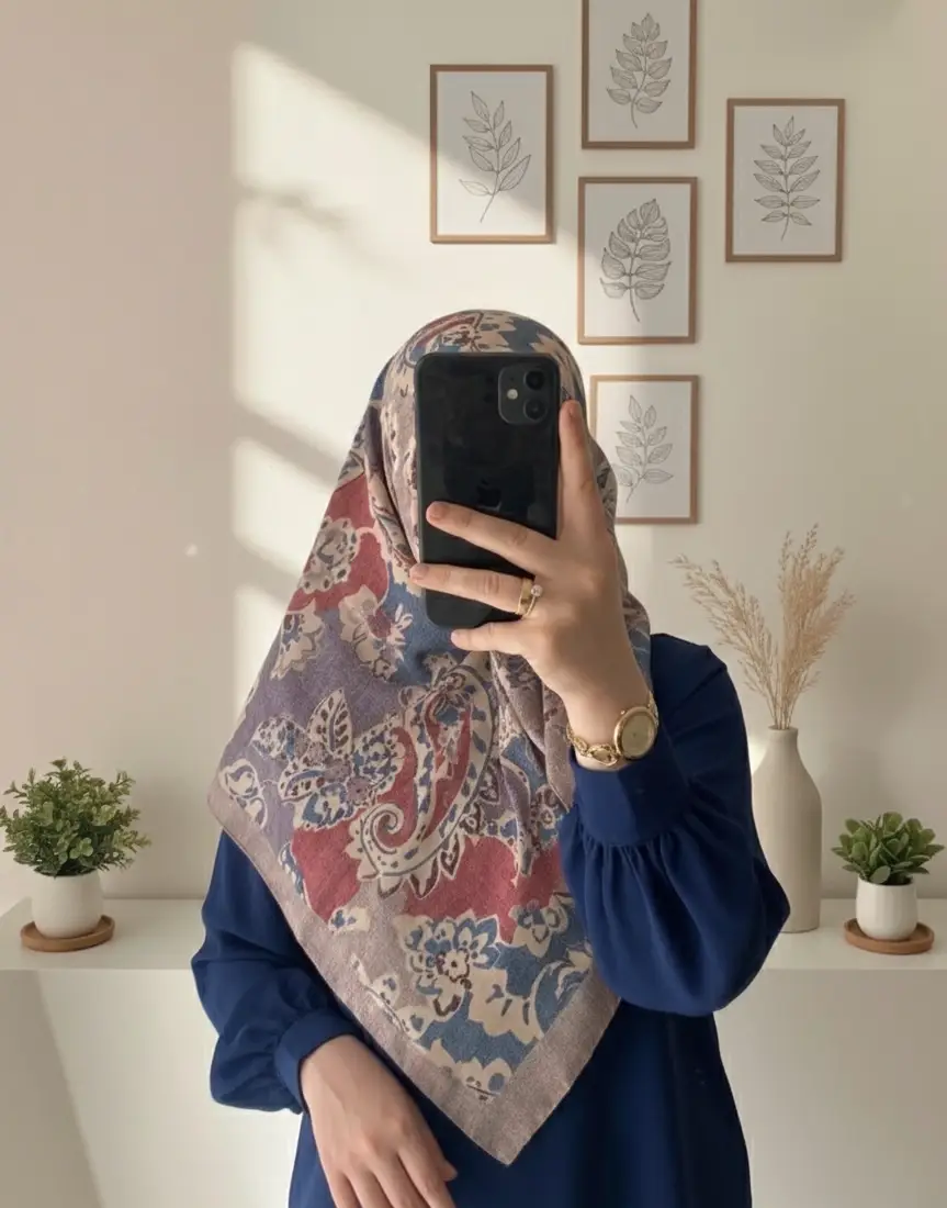 DKE-003 Desenli Koton Eşarp