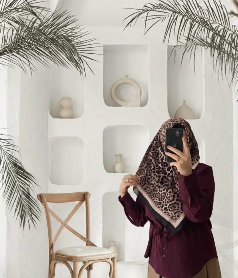 DKE-005 Desenli Koton Eşarp - 2